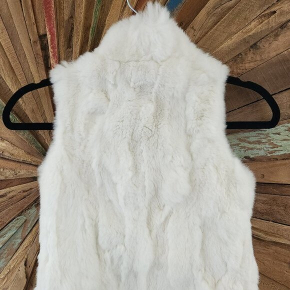 Adrienne Landau rabbit fur vest coat Sz 4/5 side pockets - Picture 4 of 6
